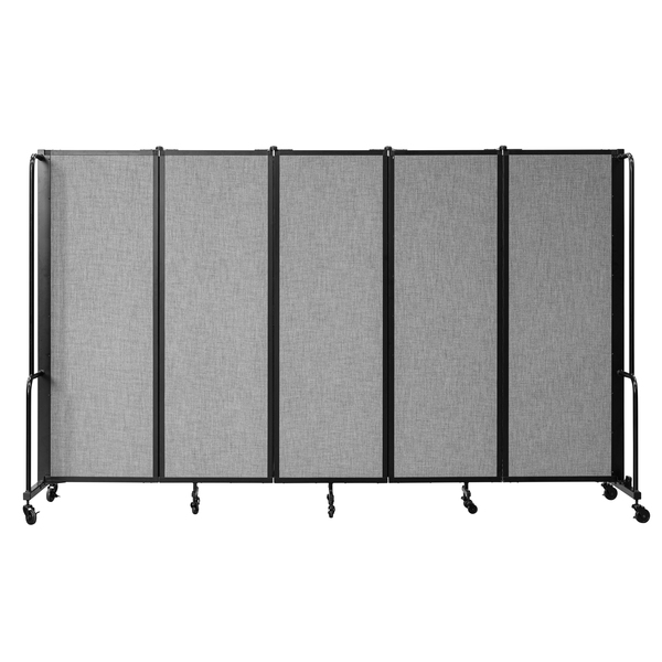 National Public Seating NPS Room Divider, 6' Height, 5 Sections, Grey RDB6-5PT02